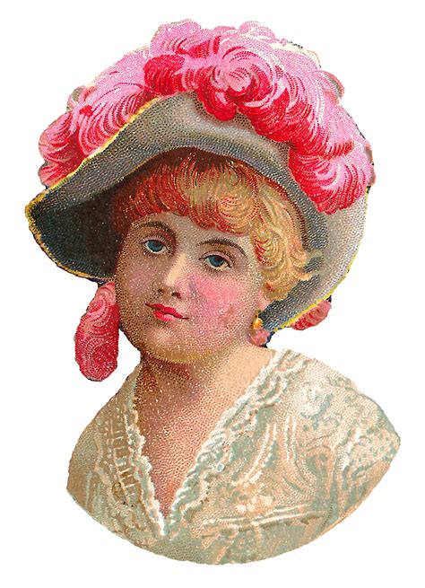 Antique Images Beautiful Women Antique Victorian Hat Fashion Clip Art