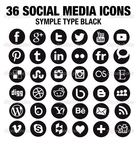 Social Media Icons White Vector At Collection Of