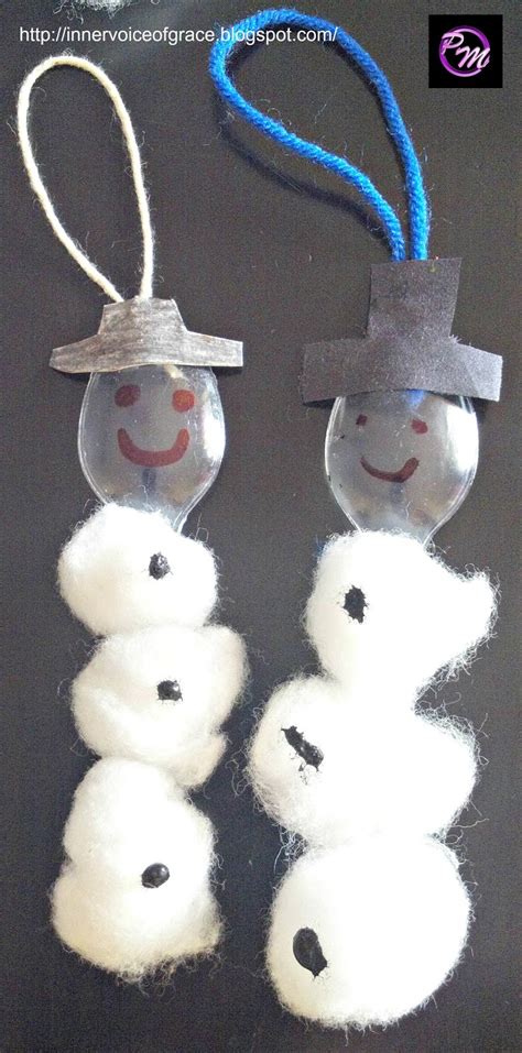 Poetic Mommy Plastic Spoon Snowman Ornament Diy
