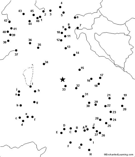 A Black And White Map With Dots In The Shape Of Italy Which Includes
