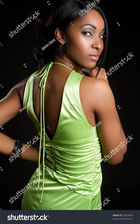 Sexy Green Dress Black Woman Stock Photo Shutterstock