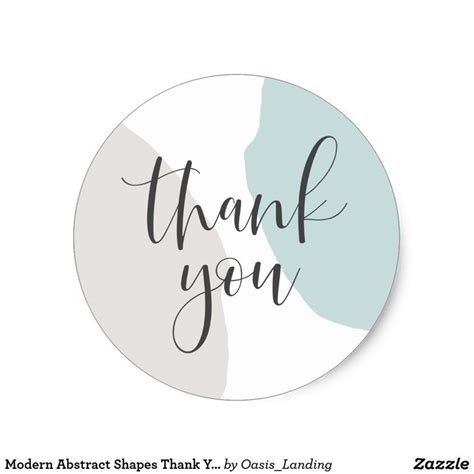 Modern Abstract Shapes Thank You Classic Round Sticker Zazzle Thank
