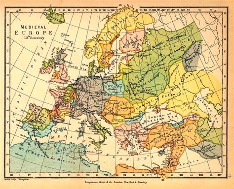 Map Of Medieval Europe In The 13th Century