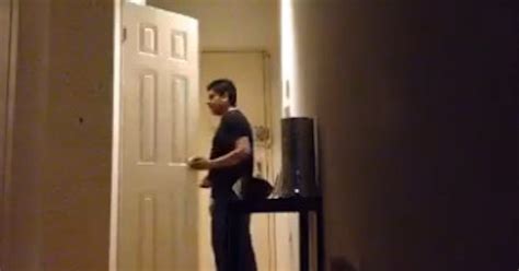 caretaker caught on camera letting himself into woman s apartment and sniffing her underwear