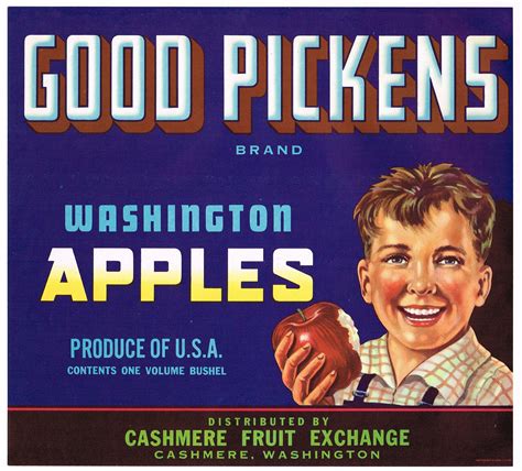 Original Vintage Apple Crate Label 1940s Good Pickens Cashmere Etsy