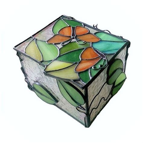 Stained Glass Jewelry Box Keepsake Storage Box Elegant Etsy Stained Glass Butterfly Stained