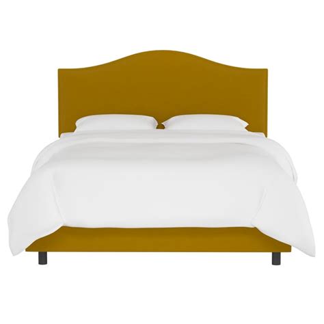 Kenmore Bed In Citronella Luxe Velvet Queen Chairish