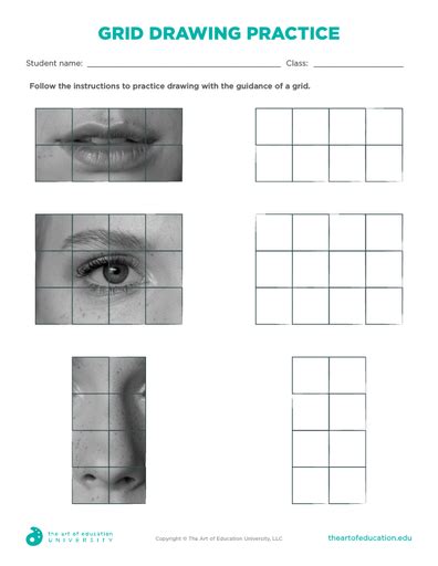 Grid Drawing Practice Flex Assessment Middle School Art Projects Art Education Lessons Art