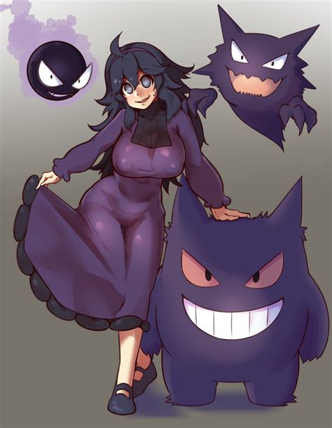 Hex Maniac Gengar Gastly And Haunter Pokemon And More Drawn By