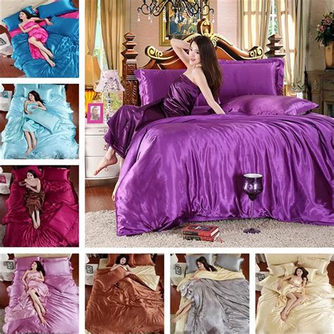 Top Quality 100 Pure Satin Silk Bedding Sets Home Textile Ded Set Bedclothes Full Queen King