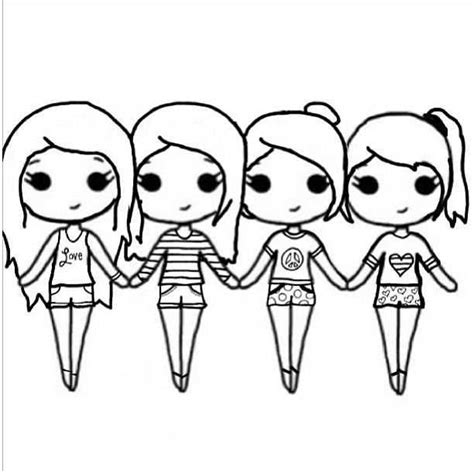 Kleurplaat Kawaii Poppetjes Bff Bff Tekening Makkelijk / Meisjes