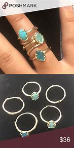 Kendra Scott 5 Stackable Rings Turquoise Sz 8 Turquoise Rings