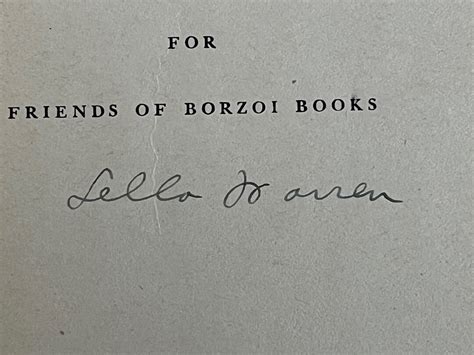 Signed By Author Lella Warren Rare 1st Edition 1940 Borzoi Books