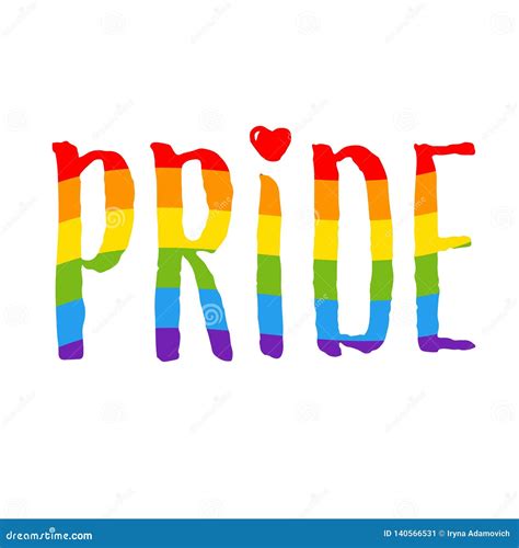 pride word rainbow gay lgbt lesbian symbol vector sign isolated on white stock vector