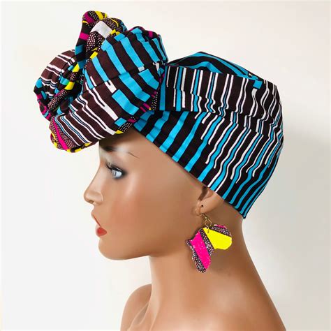 Vibrant African Print Head Wrap100 Cotton Ankara Head Etsy