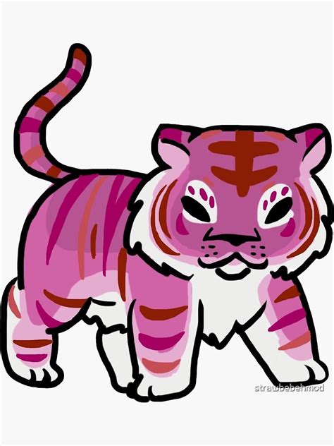 Lesbian Pride Tiger Sticker For Sale By Strawbebehmod Redbubble