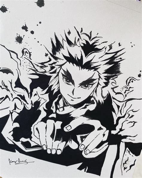 Rengoku🖤 Sketches Anime Ink