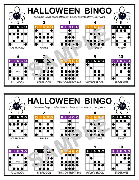 Collection Holiday Bingo Card Patterns Instant Download Etsy