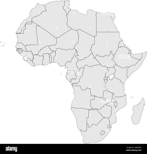 Mapa De Africa En Blanco Y Negro Leafonsand