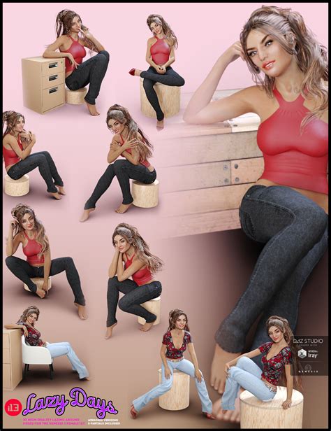 I13 Lazy Days Pose Collection For The Genesis 3 Females Daz 3d