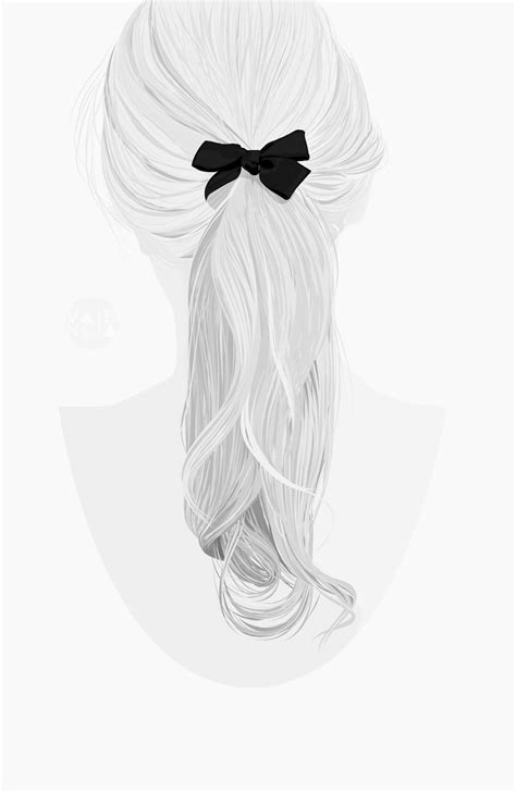 Hair Ponytail On Behance Ponytail Drawing Ponytail Hairstyles How