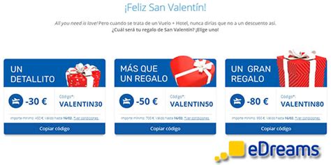 Promoción San Valentín Hasta 80€ De Descuento En Viajes En Edreams