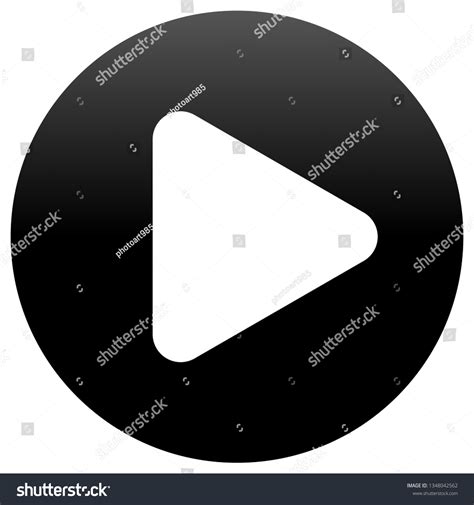 Play Button Icon Black Classic Gradient Stock Vector Royalty Free