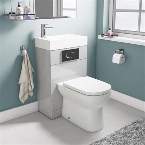 We have been providing high quality rigid kitchens for over 20 years. all-in-one-gloss-grey-toilet-and-sink-units | HomeMydesign