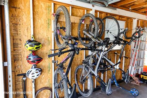 A place to park the bikes. DIY Simple bike rack in the garage for cheap