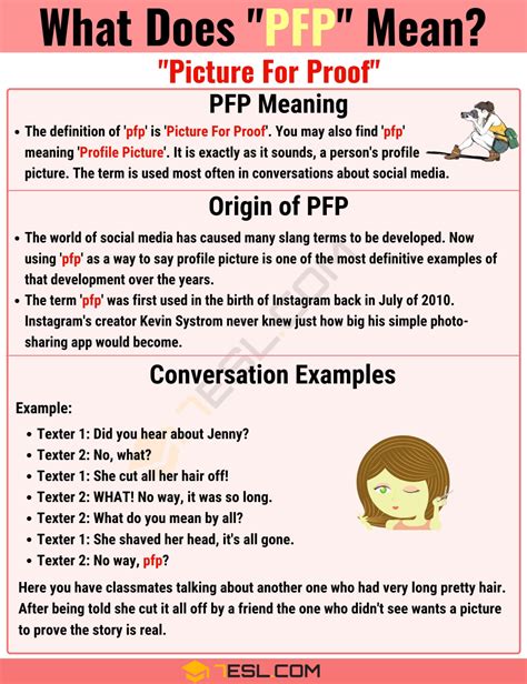 Pfp Meaning What Does Pfp Mean And Stand For 7esl Slang Words