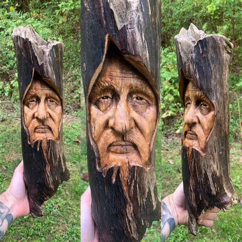 Driftwood Carving Wood Carving Wood Spirit Carving Hand Carved Wood