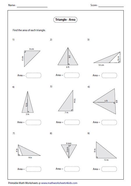Hi, at page below we present you some cool pictures that we collected so they might helpful, for this time we will see more related with mathworksheets4kids answers exponent rules. Finding area- Great resource site for math worksheets | Triangle worksheet, Math worksheets ...