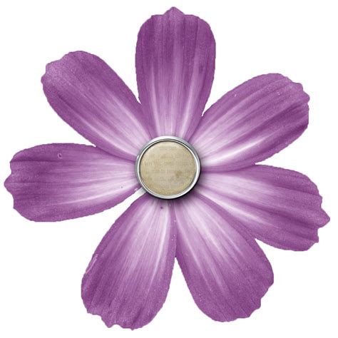 Digital Scrapbooking Flower Button Clip Art Png