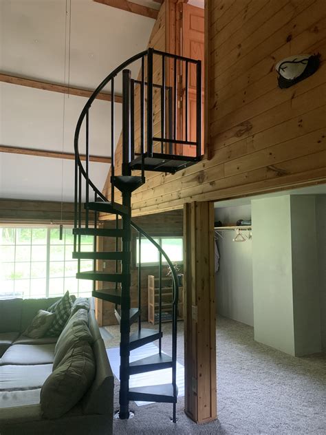 Joshua wanted a small Paragon spiral staircase for his cozy cabin - Paragon