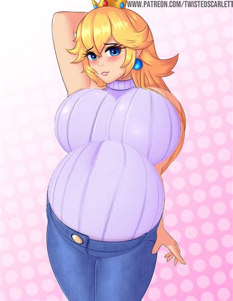 Peach Breast And Belly Inflation By Bloatedmommylonglegs On Deviantart