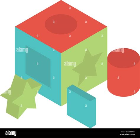 Cubo Con Figuras Geométricas Figuras Juguete Objeto Para Niños Pequeños