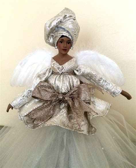 Silver Christmas Angel African American Tree Topper Holiday Etsy