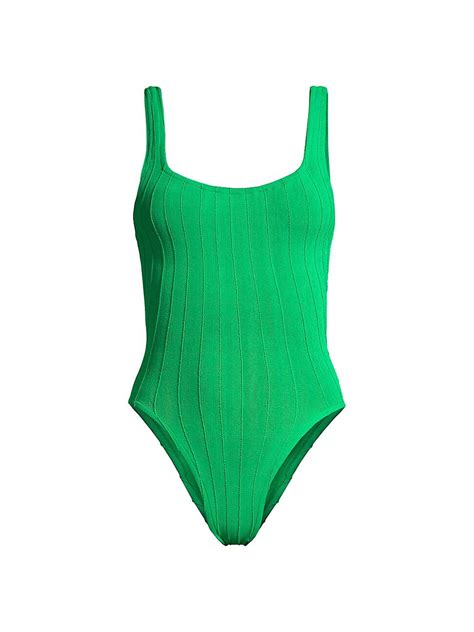 Hunza G Square Neck Nile One Piece Swimsuit Editorialist