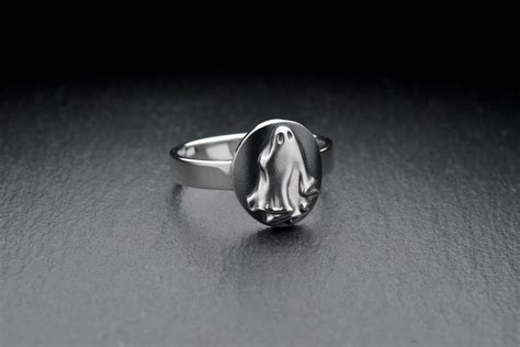Ghost Ring Cute Ghost Ring Halloween Ring Ghost Jewelry Silver Etsy