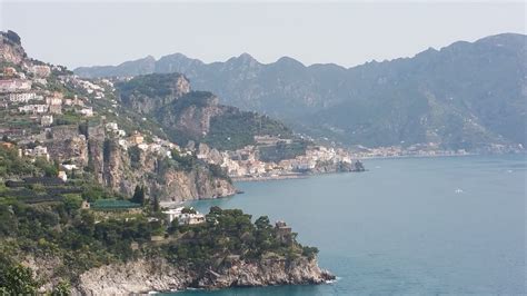 Amalfi Coast Drive With Town Of Amalfi In The Distance Amalfi Coast