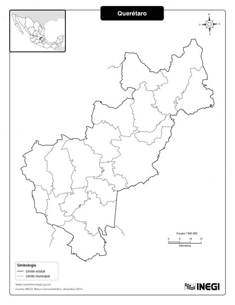Mapa del Estado de Querétaro con Municipios Mapas para Descargar e
