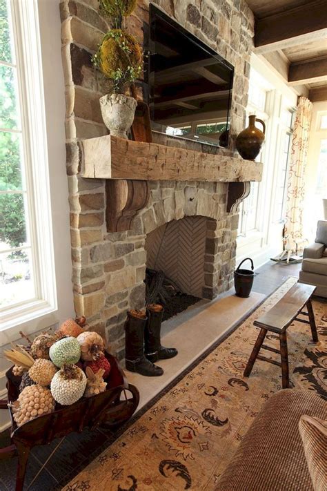 43 Rustic Farmhouse Style Fireplace Mantel Ideas