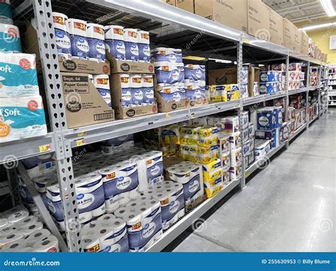Walmart Grocery Store Interior Side View Toilet Paper Section Editorial