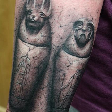 Maybe you would like to learn more about one of these? Anubis and Horus canopic jars Egyptian tattoo by Craig Holmes @ iron horse tattoo studio Swansea ...