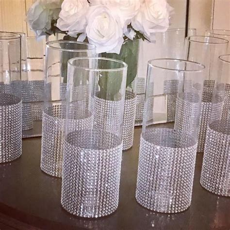 6 Tall Wedding Centerpieces Cylinder Shaped Vases With A Wide Etsy