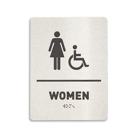 Ada Compliant Wheelchair Accessible Womens Restroom Sign Taupe Images