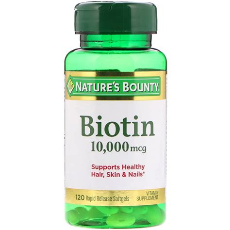 Natures Bounty Biotin 10000 Mcg 120 Rapid Release Softgels