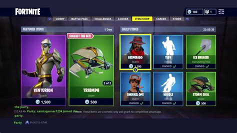 New Fortnite Featured Items New Venturion Skin Youtube