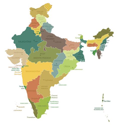 Political Map Of India Labelled