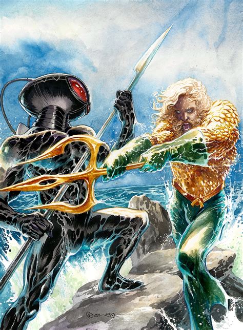 Aquaman Vs Black Manta By Daniel Govar In Leonard Richman S Epic Battles Comic Art Gallery Room